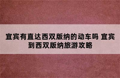 宜宾有直达西双版纳的动车吗 宜宾到西双版纳旅游攻略